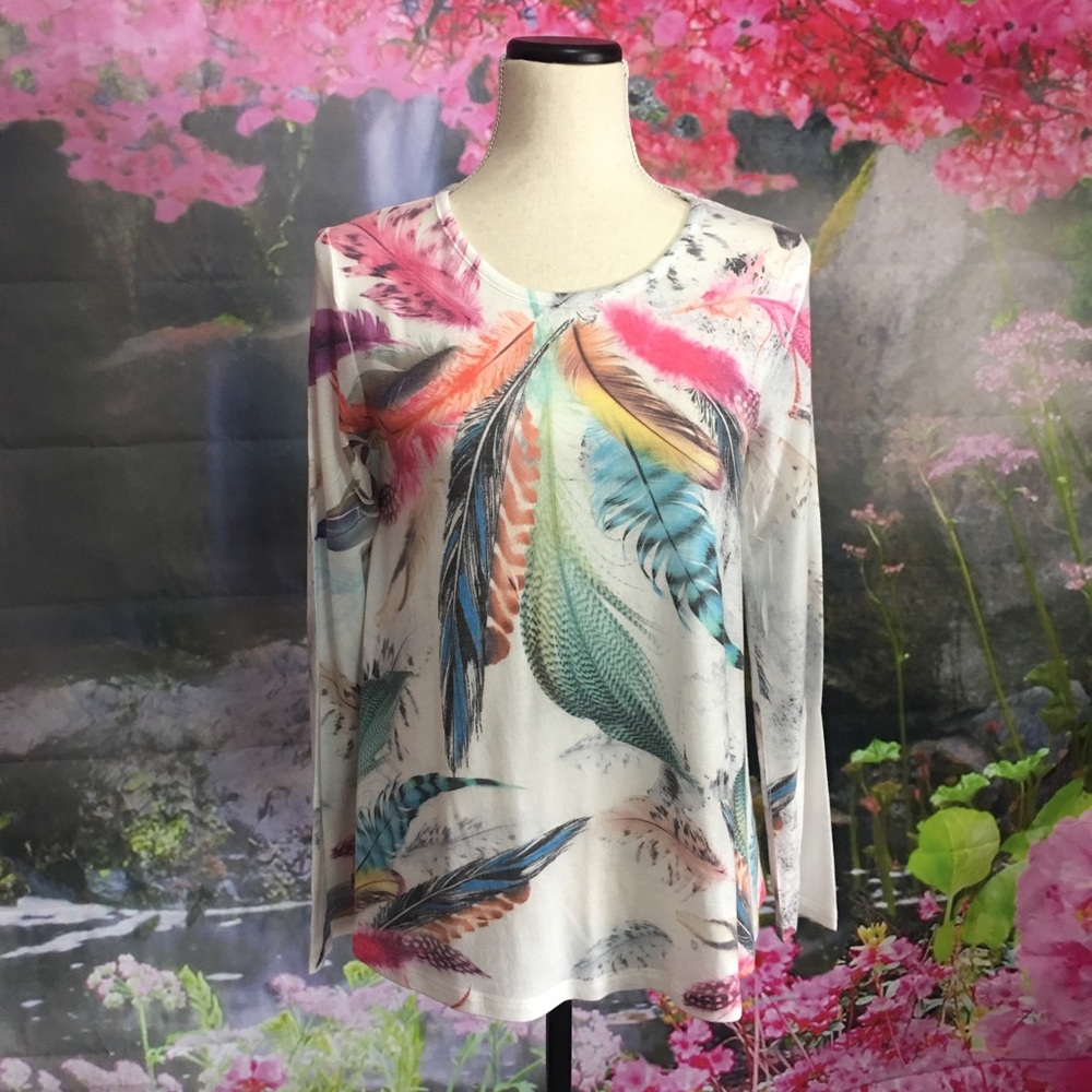 Multicolor Feather Top